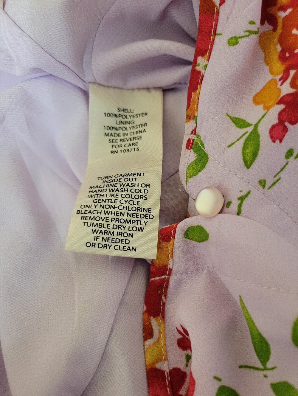 Nanette Lepore Lilac Floral Buttonfront High Low Dress - Picture 6 of 6